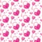 Valentines Day seamless pattern. Heart key and lock endless background. Romance, love repeating texture. Holiday