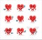 Valentines day social media heart emoji set