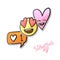 Valentines day stickers, Love emoji, icons, emoticons, vector illustration.