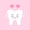 Valentines day tooth with headband with hearts dental icon isolated on background.