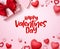 Valentines day vector background template. Happy valentines day text