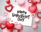 Valentines day vector greeting template. Happy valentines day text