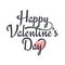 Valentines day vintage lettering. Valentine sign with heart on white background