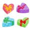 Valentines days presents collection. Vector illustration of cartoon gifts