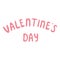 Valentines funny lettering icon, cartoon style