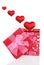 Valentines Gift Box With Red Hearts Floating Out