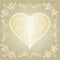 Valentines gold Heart and silver ornaments vintage frame vector