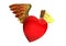 Valentines Gold Winged hearts