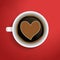 Valentines heart in coffee cup.