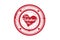 Valentines heart seal stamp grunge icon logo