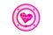 Valentines heart seal stamp icon