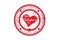 Valentines heart seal stamp logo vector