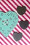 Valentines heart on striped background