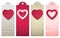 Valentines labels with decorative hearts, vector