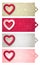 Valentines labels with decorative hearts, vector