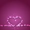 Valentines lights garland and shined dust. Shape of heart on th