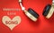 Valentines Love song Music headphone.