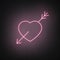 Valentines Neon Heart. Valentine`s Day neon Heart Love sign