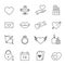 Valentines outline stroke icons