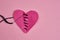 valentines paper heart romance holiday pink background