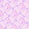 Valentines pattern. Cute vector seamless texture with hearts and keys in pastel colors. Love background.