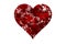 valentines Red love heart paint splash on white or transparent background