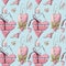 Valentines romantic seamless pattern watercolor hand painted