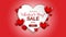 Valentines`s Day banner sale special offers with red heart