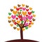 Valentines tree background, illustration