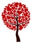 Valentines tree background, vector