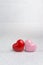 Valentines, wedding card or background with Red and pink heart s