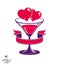 Valentineâ€™s day festive illustration, martini glass