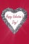 Valentineâ€™s Day greeting card with silver heart