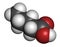 Valeric acid molecule. Smelly molecule, present in the plant valerian Valeriana officinalis.