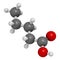 Valeric acid molecule. Smelly molecule, present in the plant valerian Valeriana officinalis.