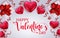 Valetines vector background template. Happy valentine`s day text with empty space for messages with heart and gift valentine.