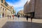 Valetta, Malta - October 22, 2020: Tourists walking along the Republic street of Valletta, Malta