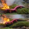 A valiant fire-breathing salamander, extinguishing wildfires and saving the forest1