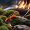 A valiant fire-breathing salamander, extinguishing wildfires and saving the forest5