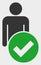 Valid Man Figure Vector Icon Illustration