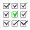 Validation icons set of nine different check marks.