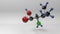 Valine molecule 3D illustration.