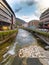 The Valira river passing through Andorra la Vella