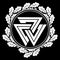 Valknut ancient pagan Nordic Germanic symbol and oak leaves