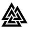 Valknut symbol icon black color vector illustration flat style image