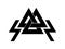 Valknut is a symbol of the world\'s end of the tree Yggdrasil. Sign of the god Odin.