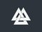 Valknut is a symbol of the world\'s end of the tree Yggdrasil. Sign of the god Odin. It refers to the Norse culture.