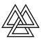 Valknut Viking Age symbol, geometric design element Norse warrior culture