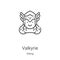 valkyrie icon vector from viking collection. Thin line valkyrie outline icon vector illustration. Linear symbol for use on web and