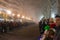 Valladolid, Spain - January 11, 2020: public waiting for the parade at night